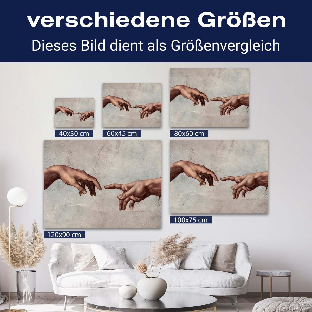 Leinwandbild Kunst & Gemälde, Querformat, DaVinci Hände M0109 kaufen - Bild 8