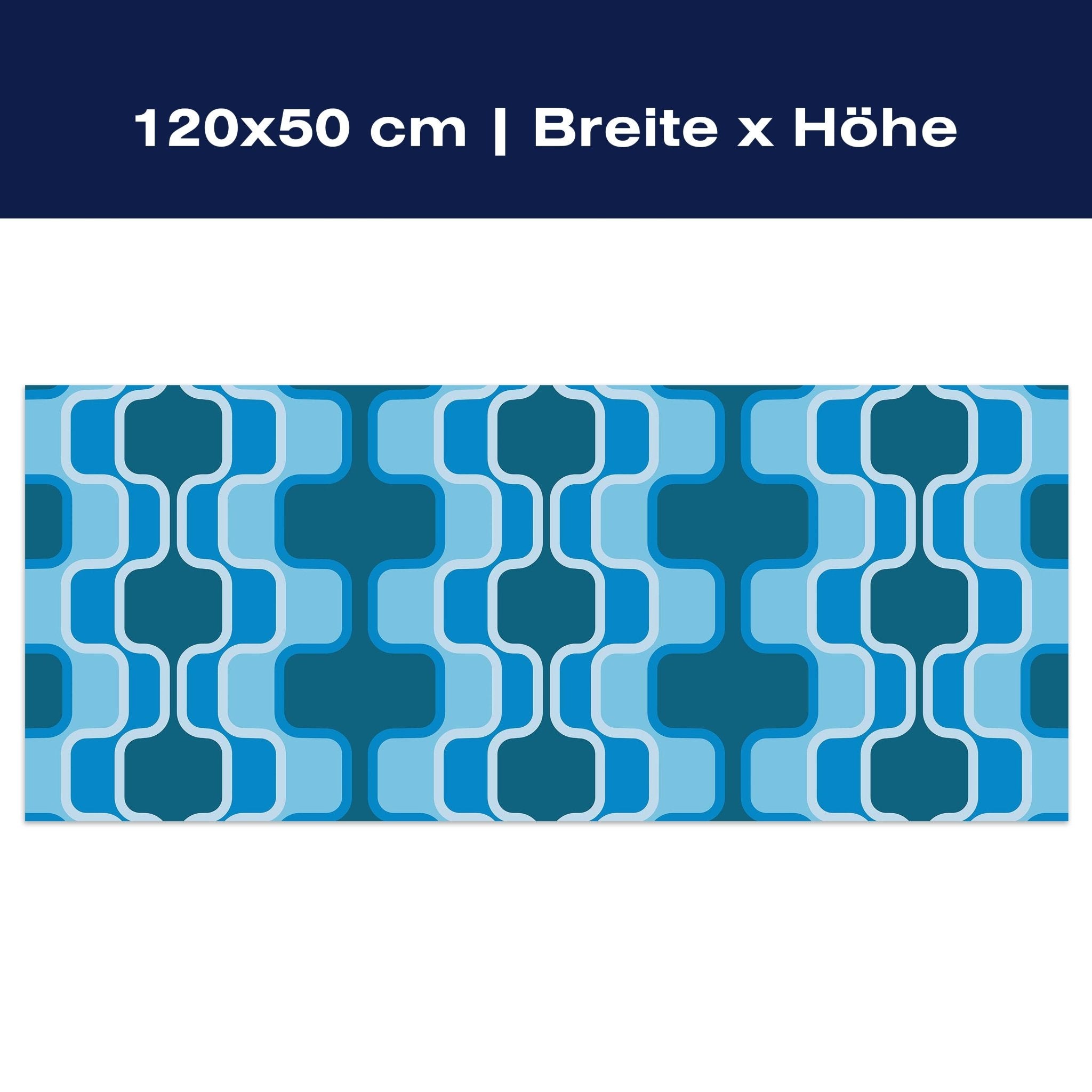Leinwandbild Retromuster Blau Muster M0111
