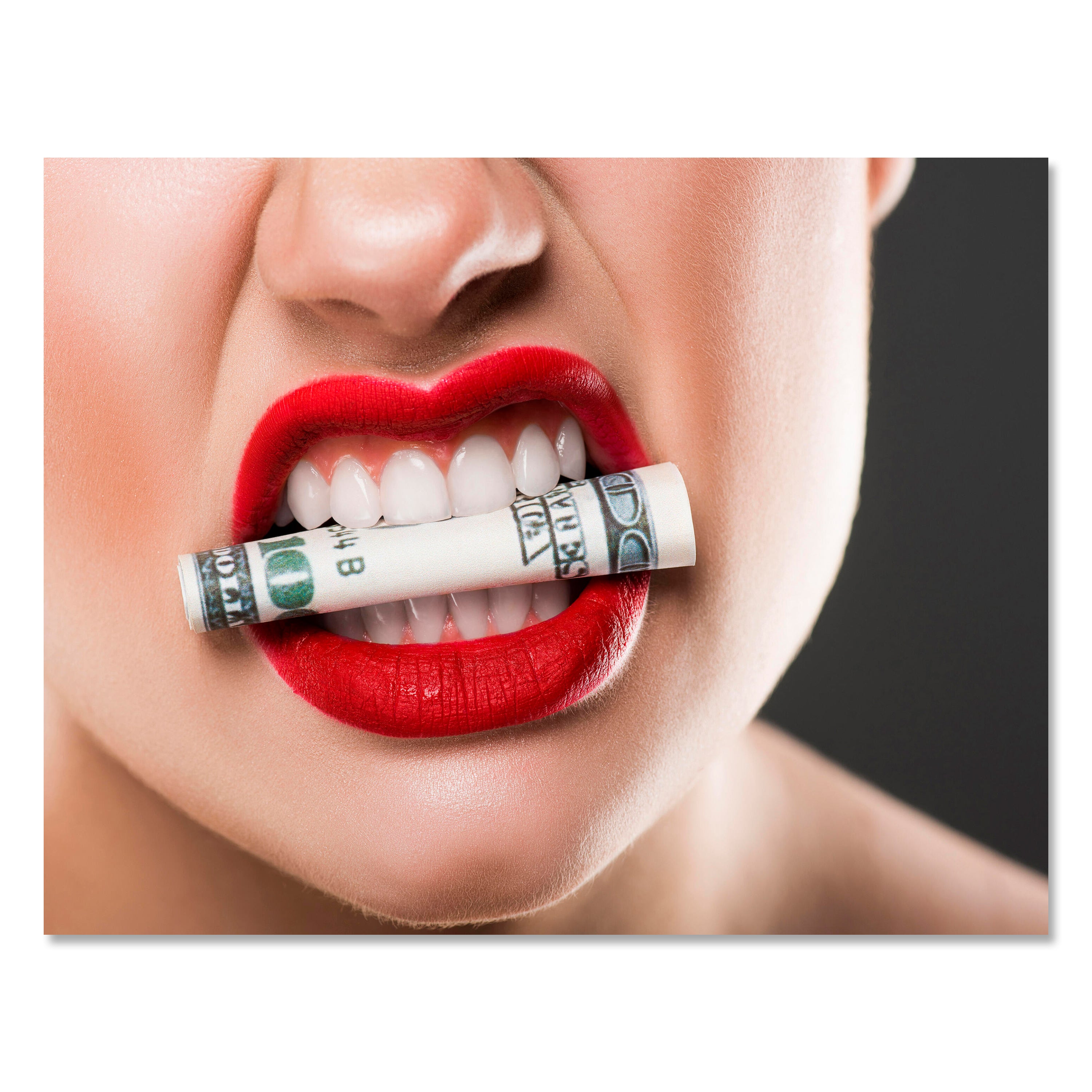 Leinwandbild Motivation, Querformat, Frau Geld Biss M0131 kaufen - Bild 1