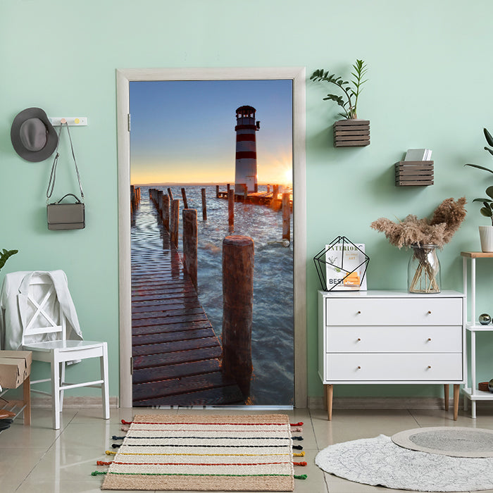 Türtapete Leuchtturm mit Pier M0238 - Bild 1