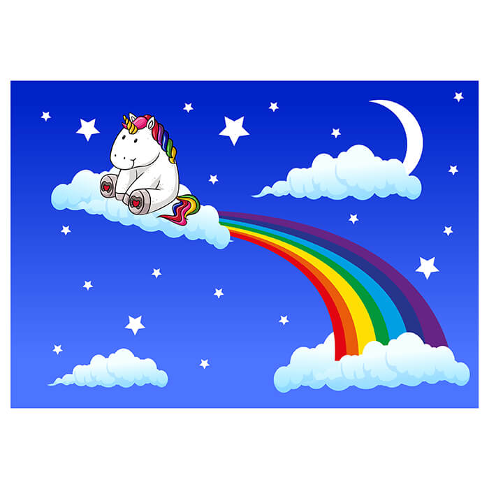 Fototapete Kinderzimmer Regenbogen-Einhorn M0434 - Bild 2