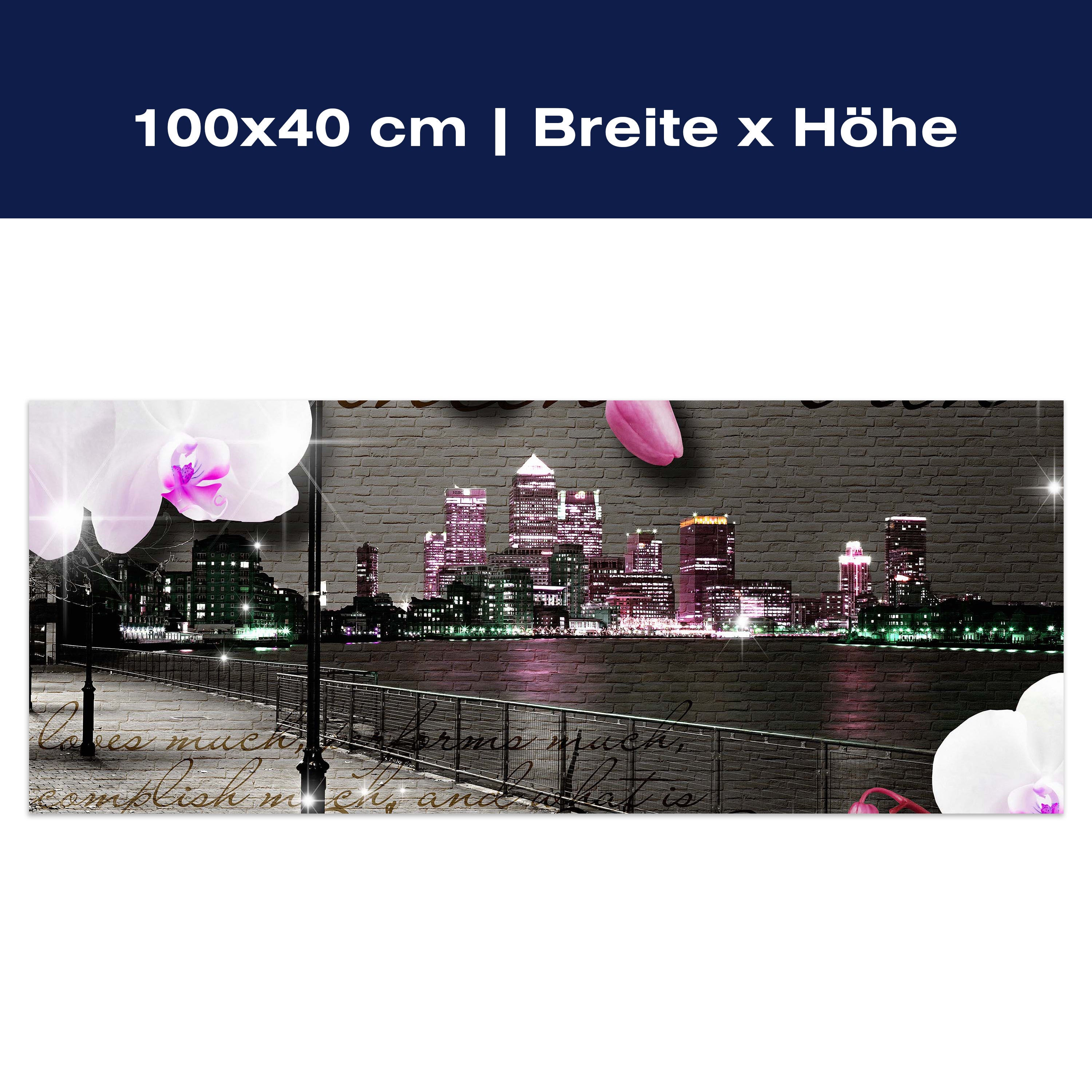 Leinwandbild Klinker Vintage Blüten Modern M0549