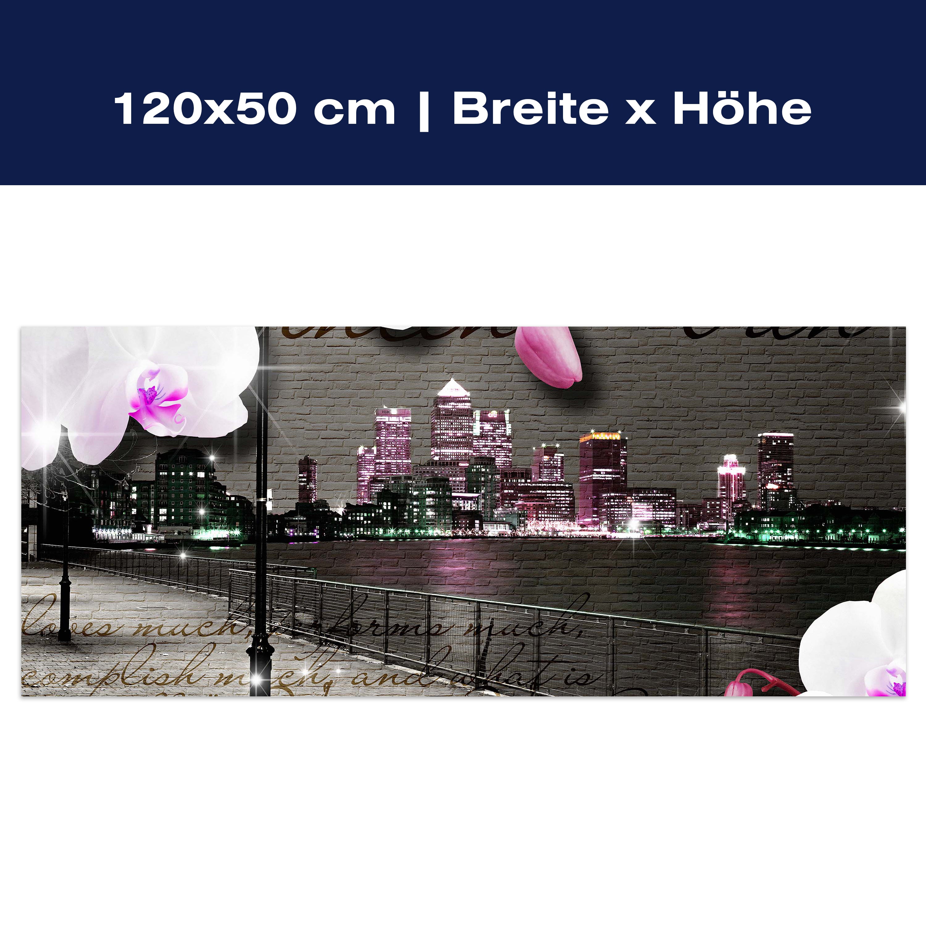 Leinwandbild Klinker Vintage Blüten Modern M0549