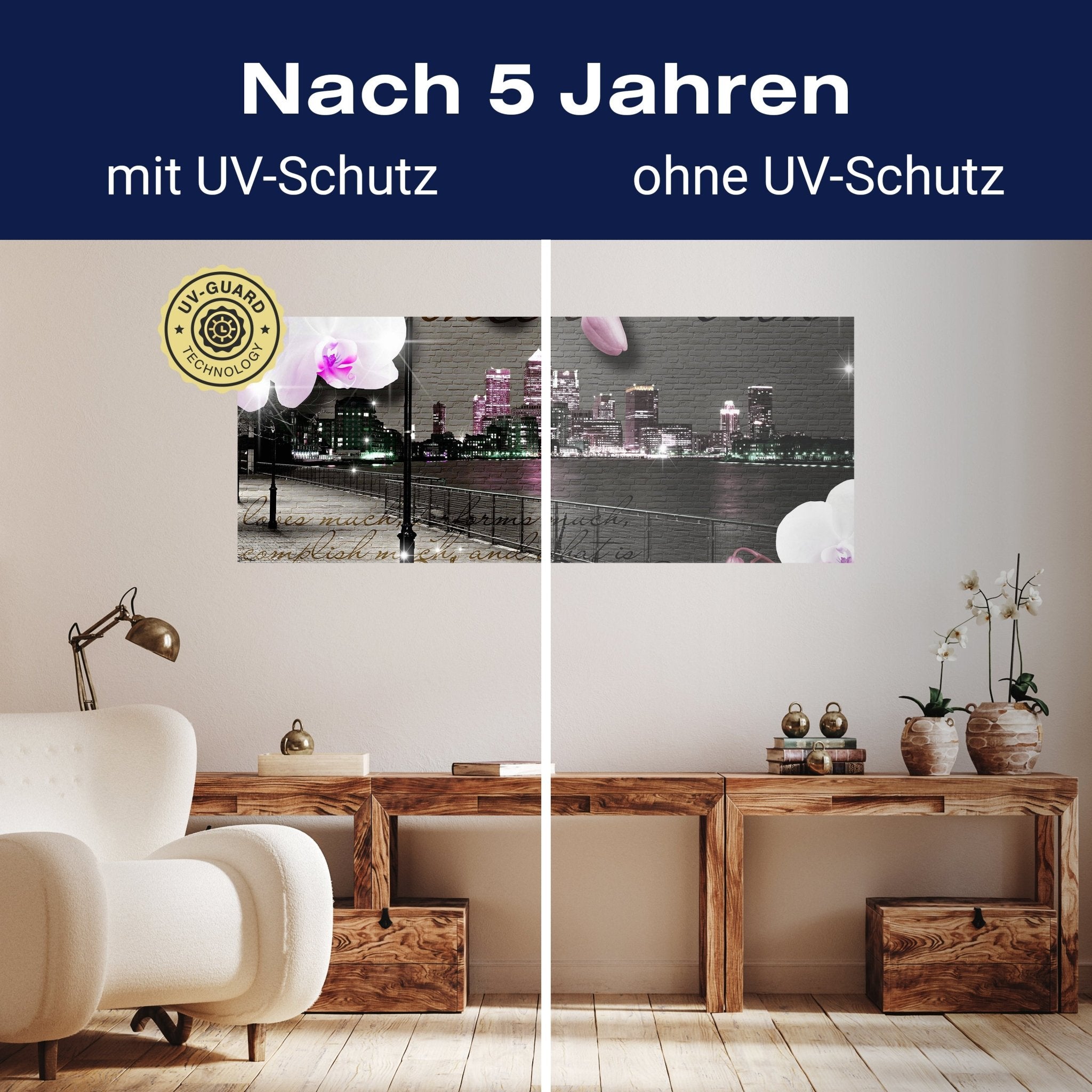 Leinwandbild Klinker Vintage Blüten Modern M0549 kaufen - Bild 9