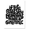Leinwandbild Spruch, Gin Tonic, Hochformat M0688