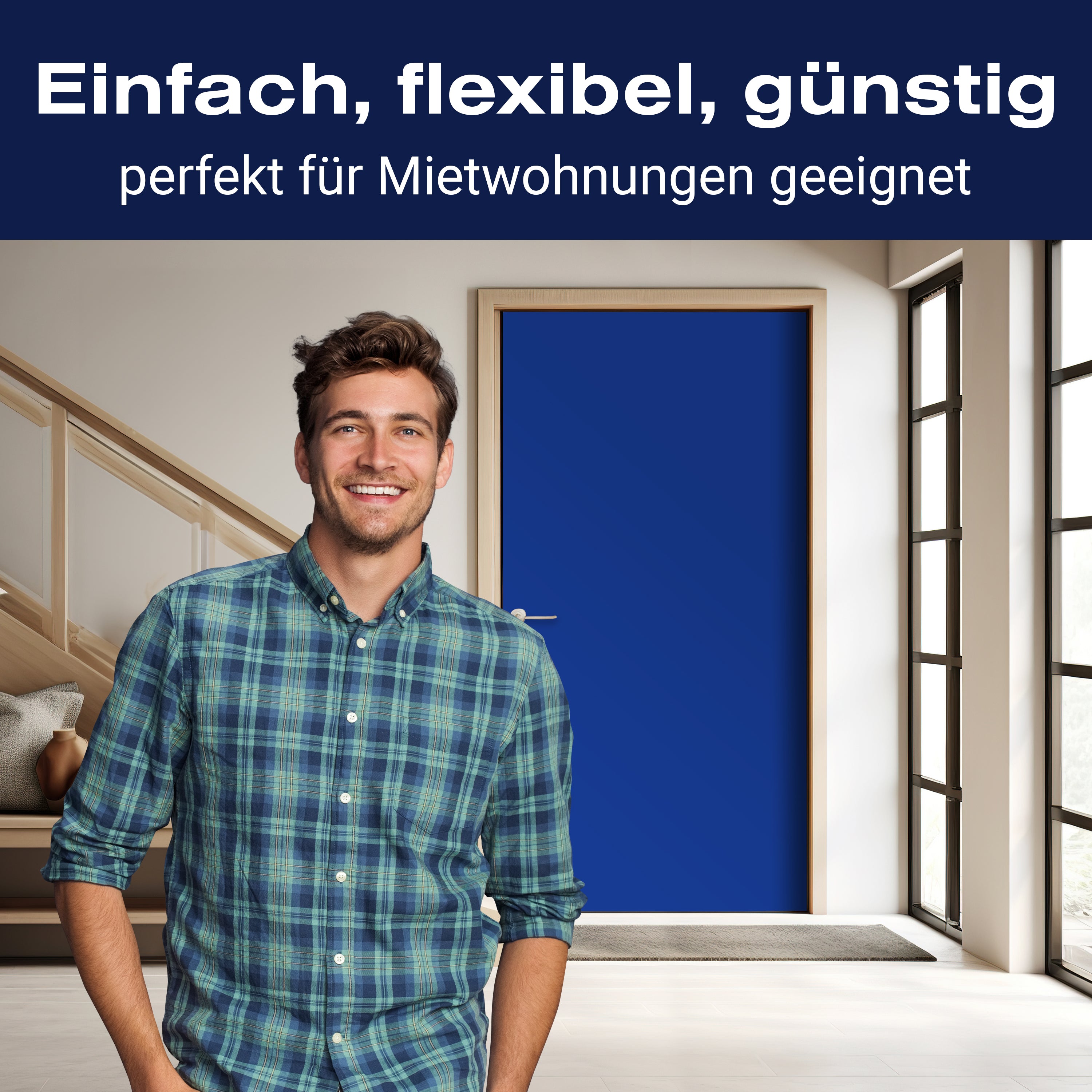 Türtapete einfarbig Königsblau M0745 - Bild 3