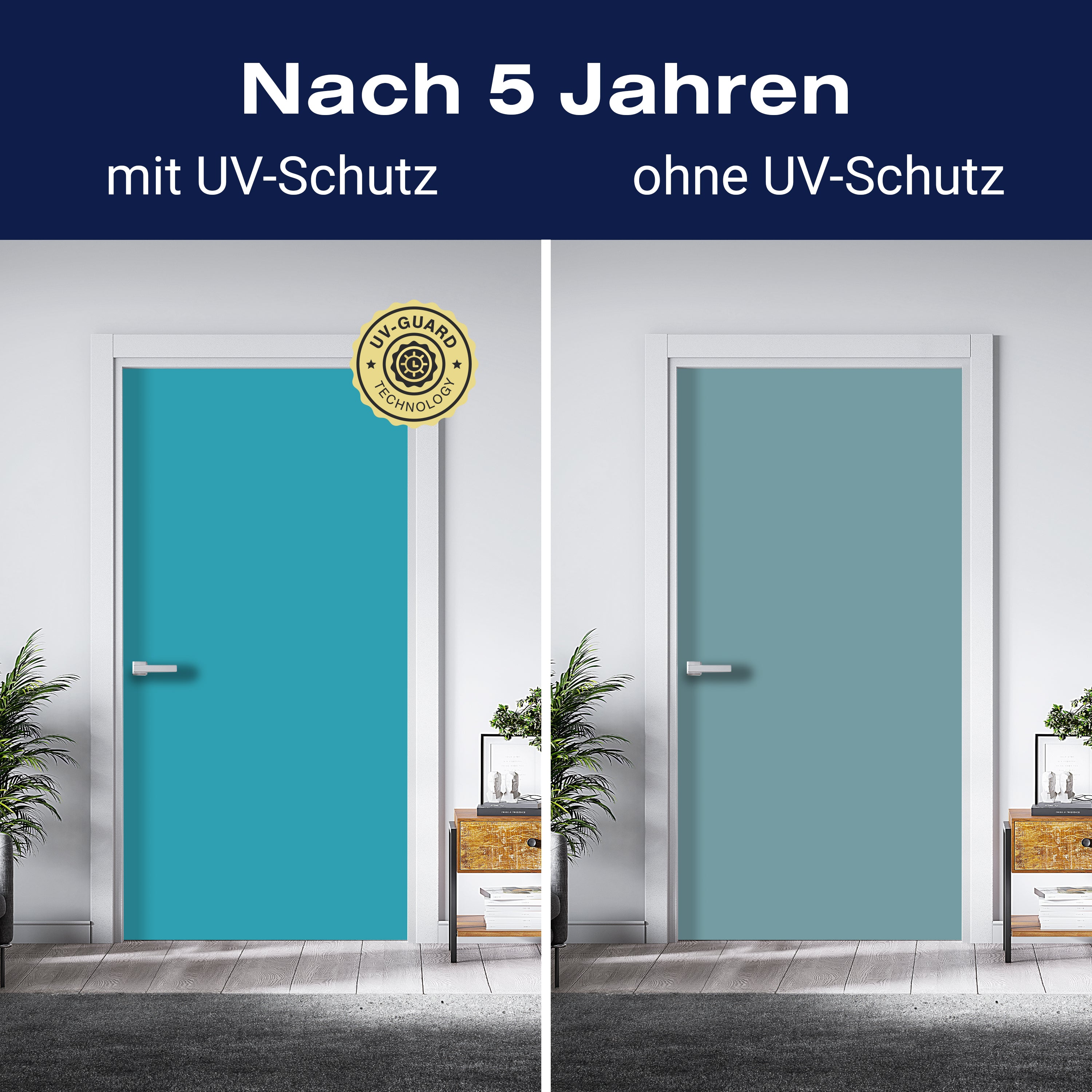 Türtapete einfarbig Türkis M0746 - Bild 4