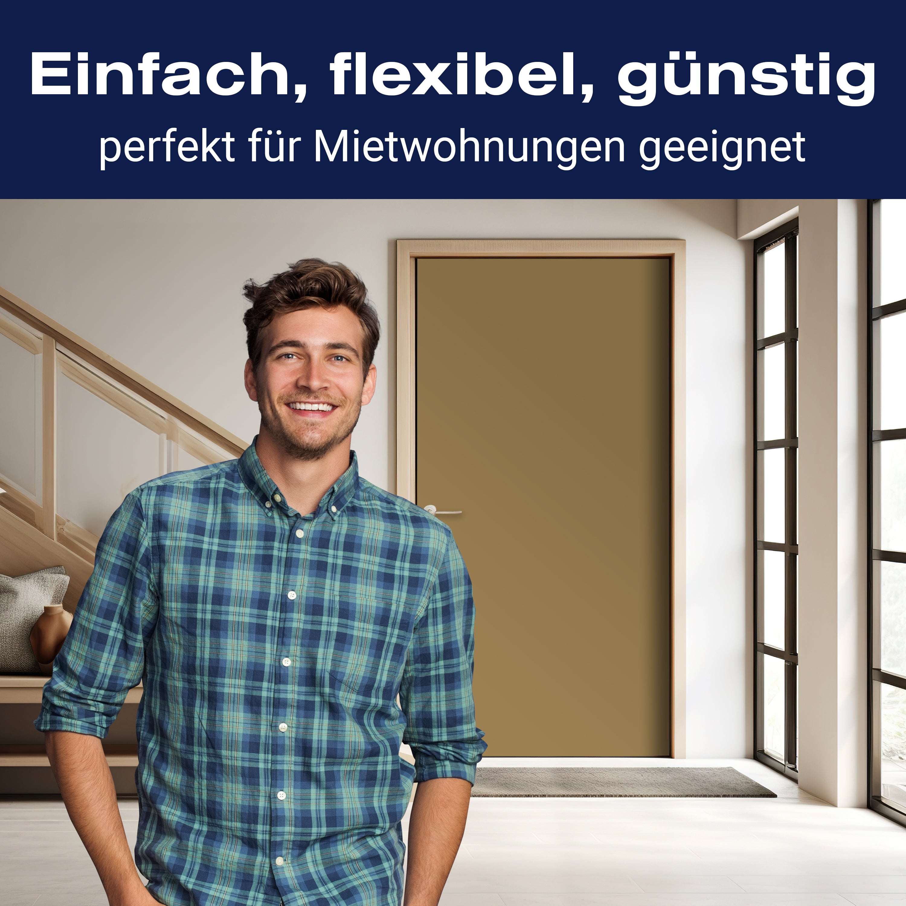 Türtapete einfarbig Hellbraun M0749 - Bild 3