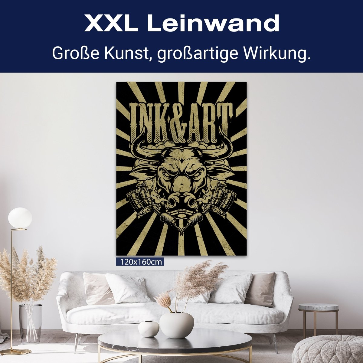 Leinwandbild Stier, Tattoomaschine, Hochformat M0781 kaufen - Bild 9