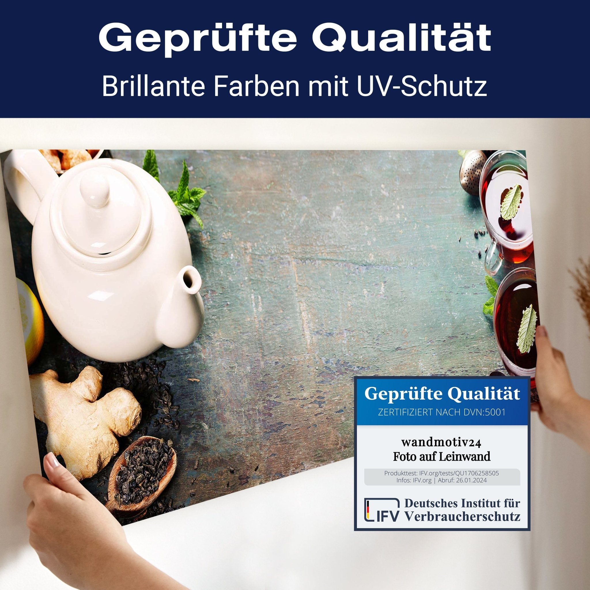 Leinwandbild Tee mit Minze, Ingwer und Zitrone M0834 kaufen - Bild 4