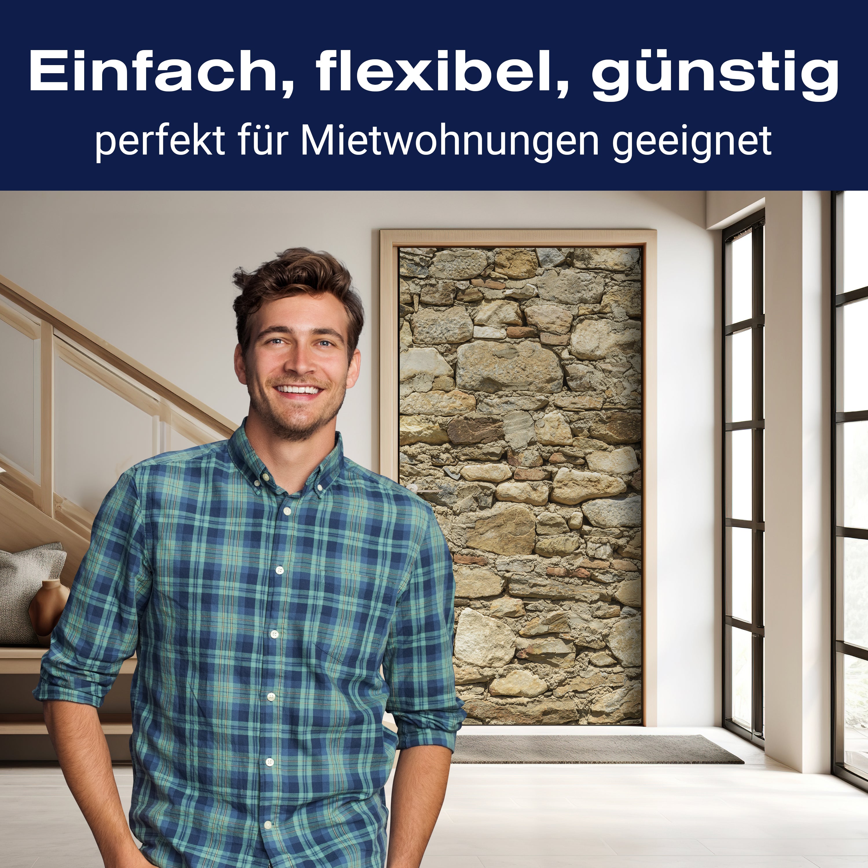 Türtapete Alte Steinmauer M0939 - Bild 3