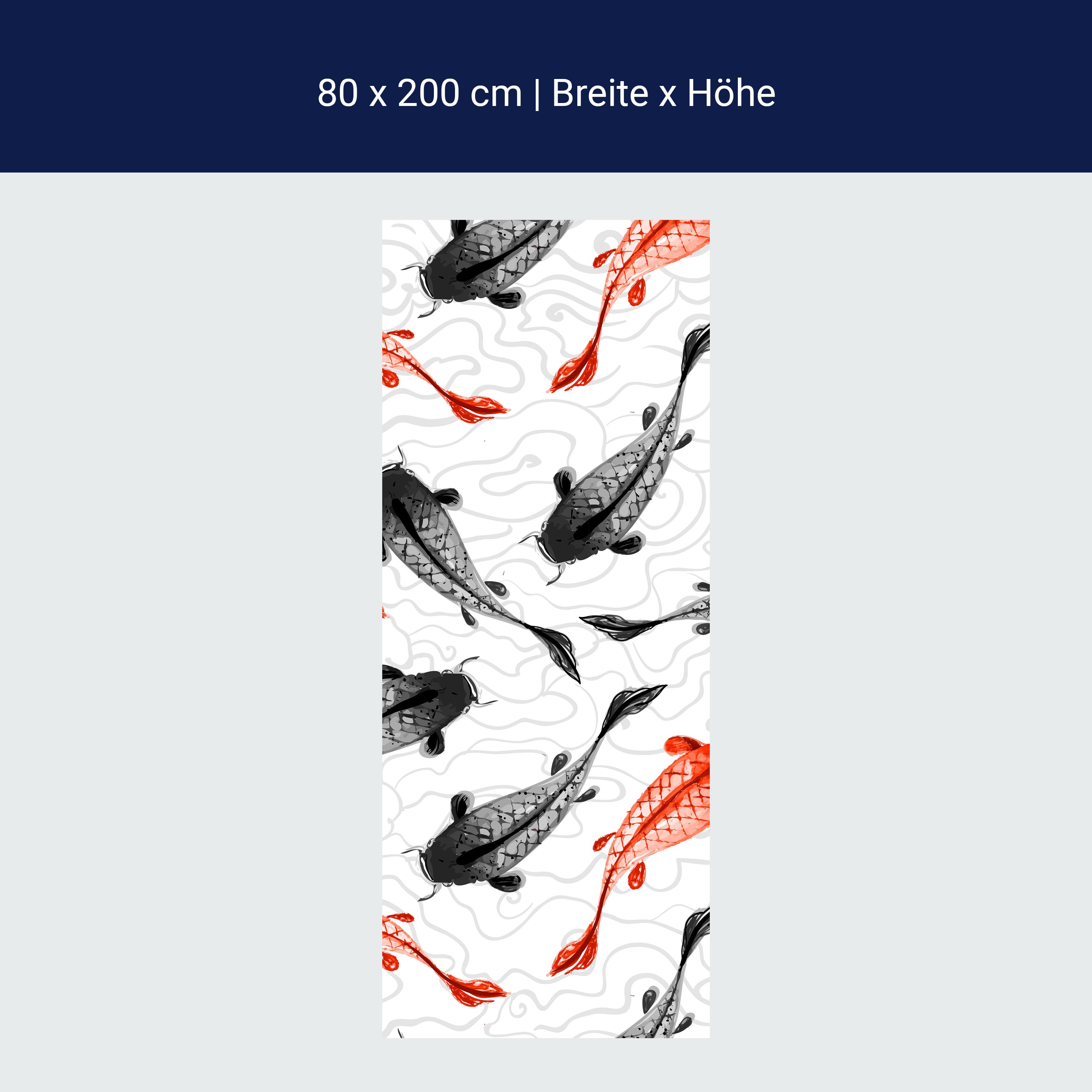 Türtapete rote und schwarze Koi-Karpfen M0946
