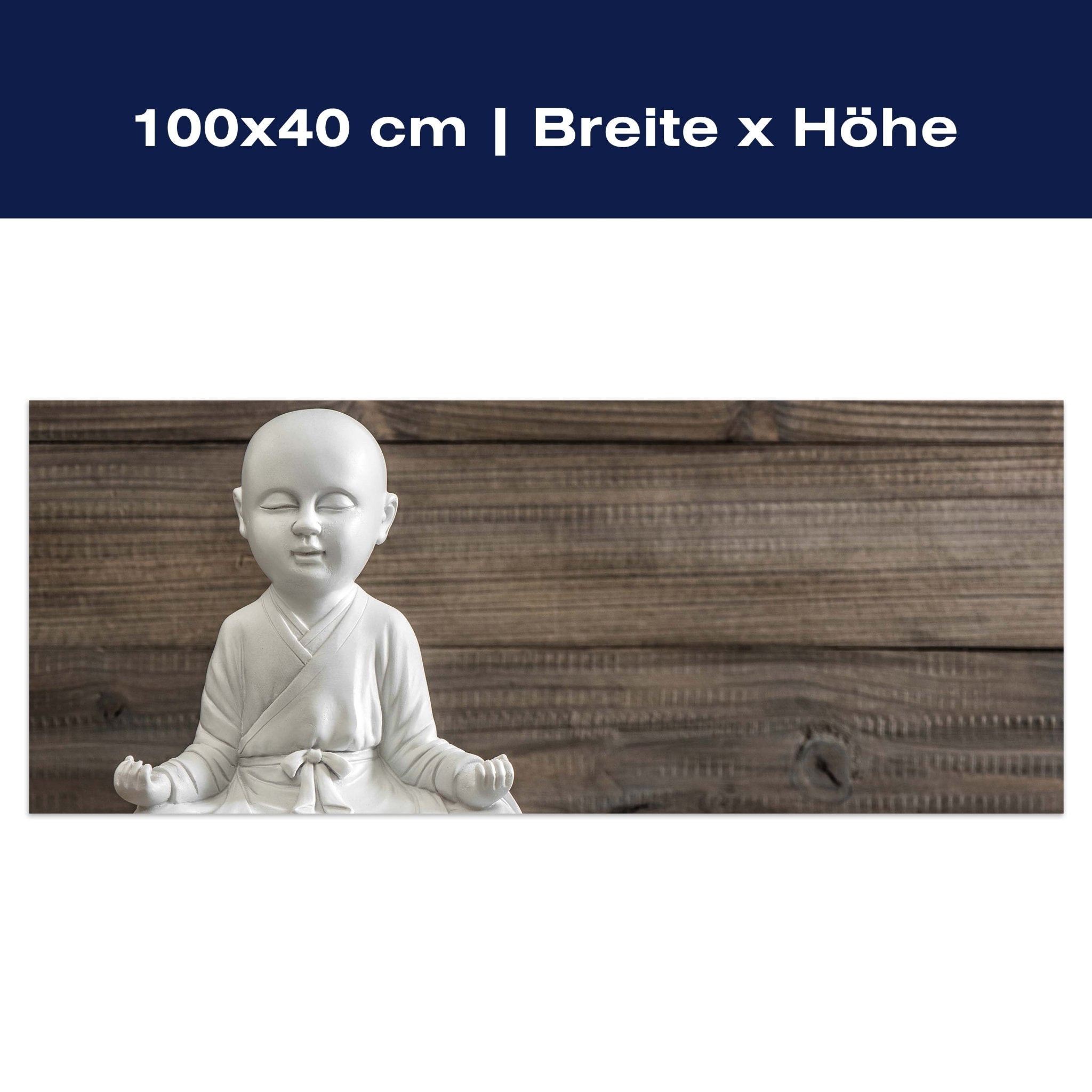 Leinwandbild Weiß sitzender Buddha M0974