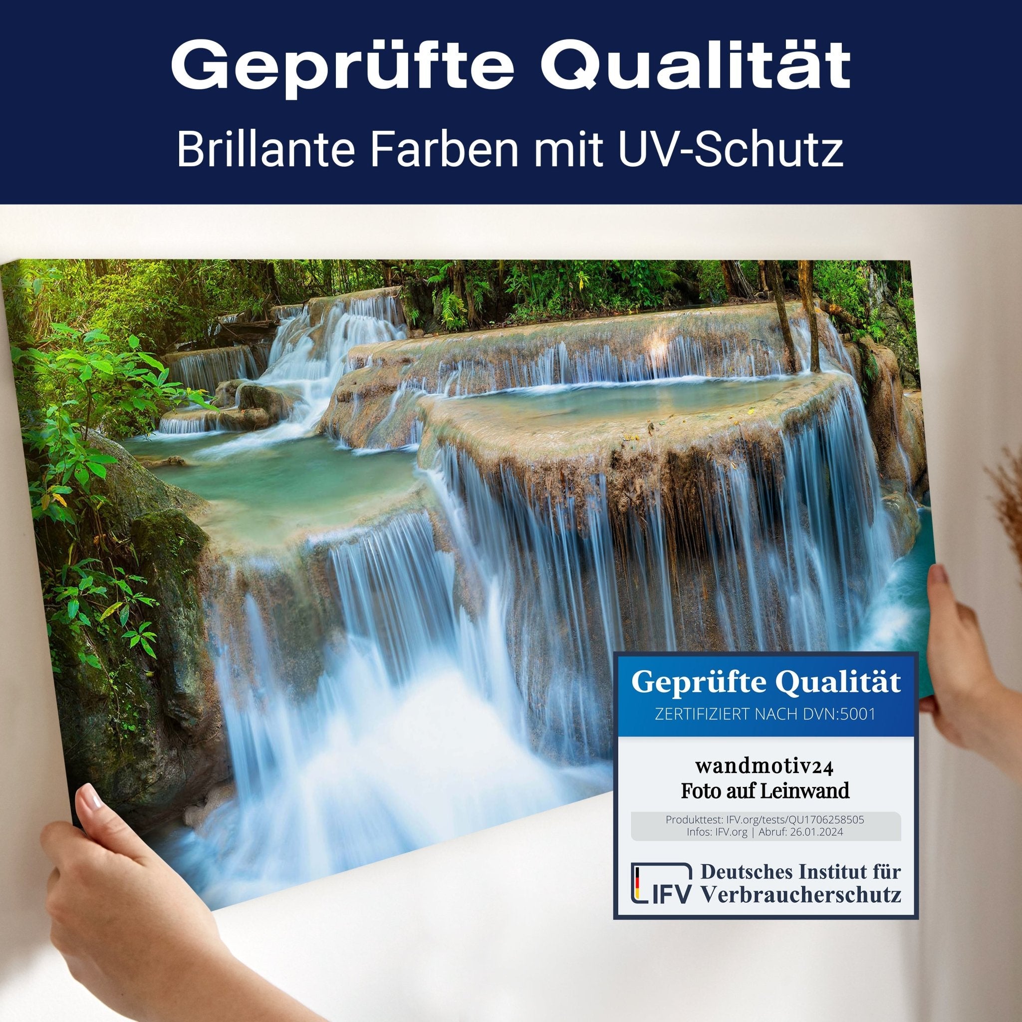 Leinwandbild Wasserfall im Dschungel, Urwald, Wasser M1080 kaufen - Bild 4