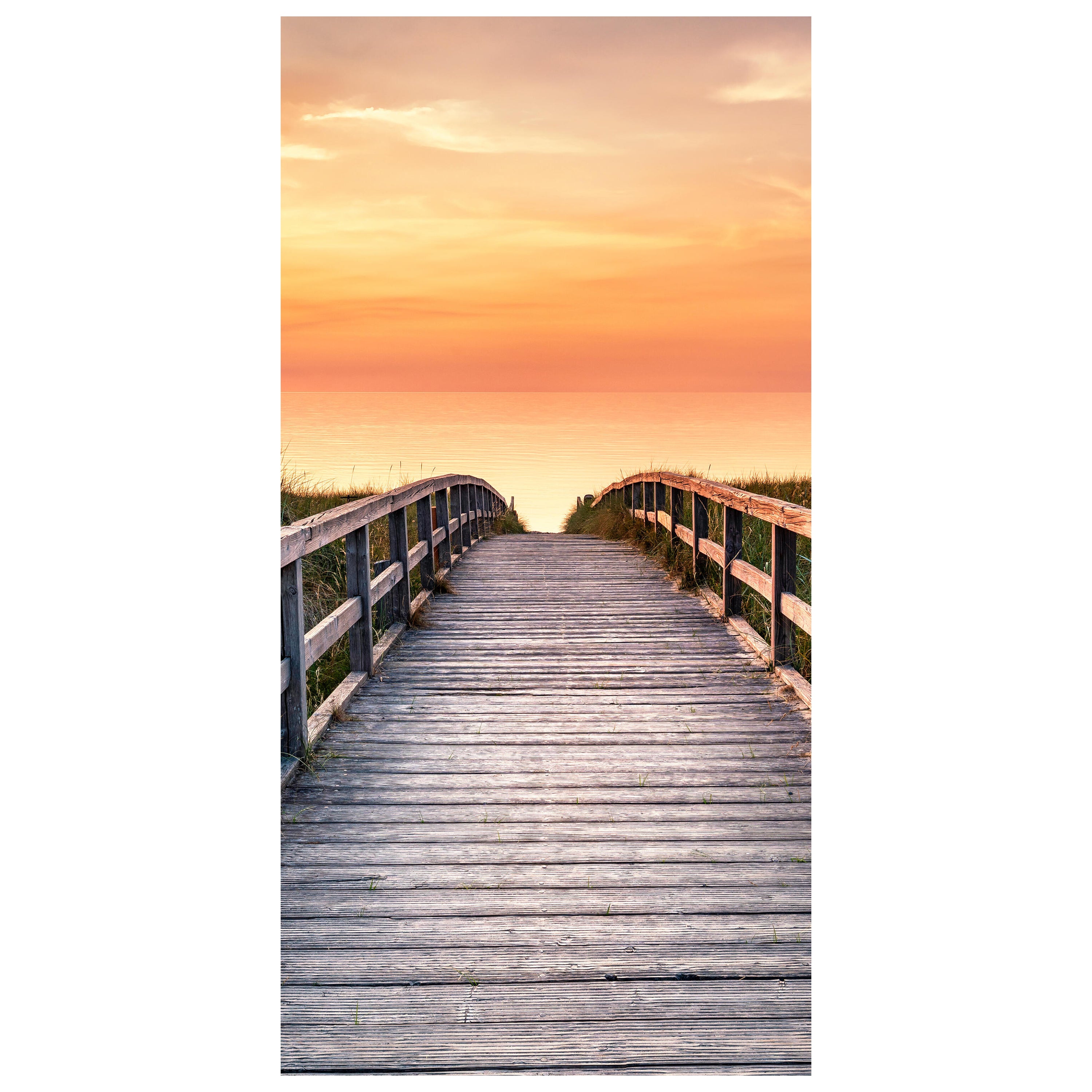 Türtapete Holz-steg zum Meer, Abend-rot, Sonne M1135 - Bild 2