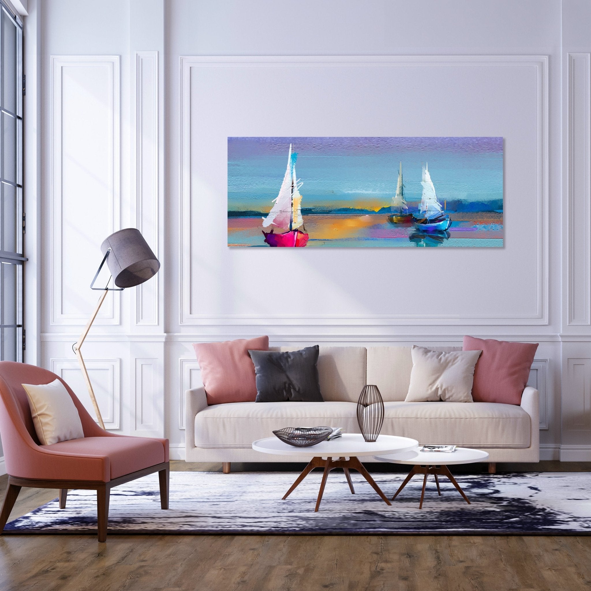 Leinwandbild Meer und Boote Malerei M1141 kaufen - Bild 2