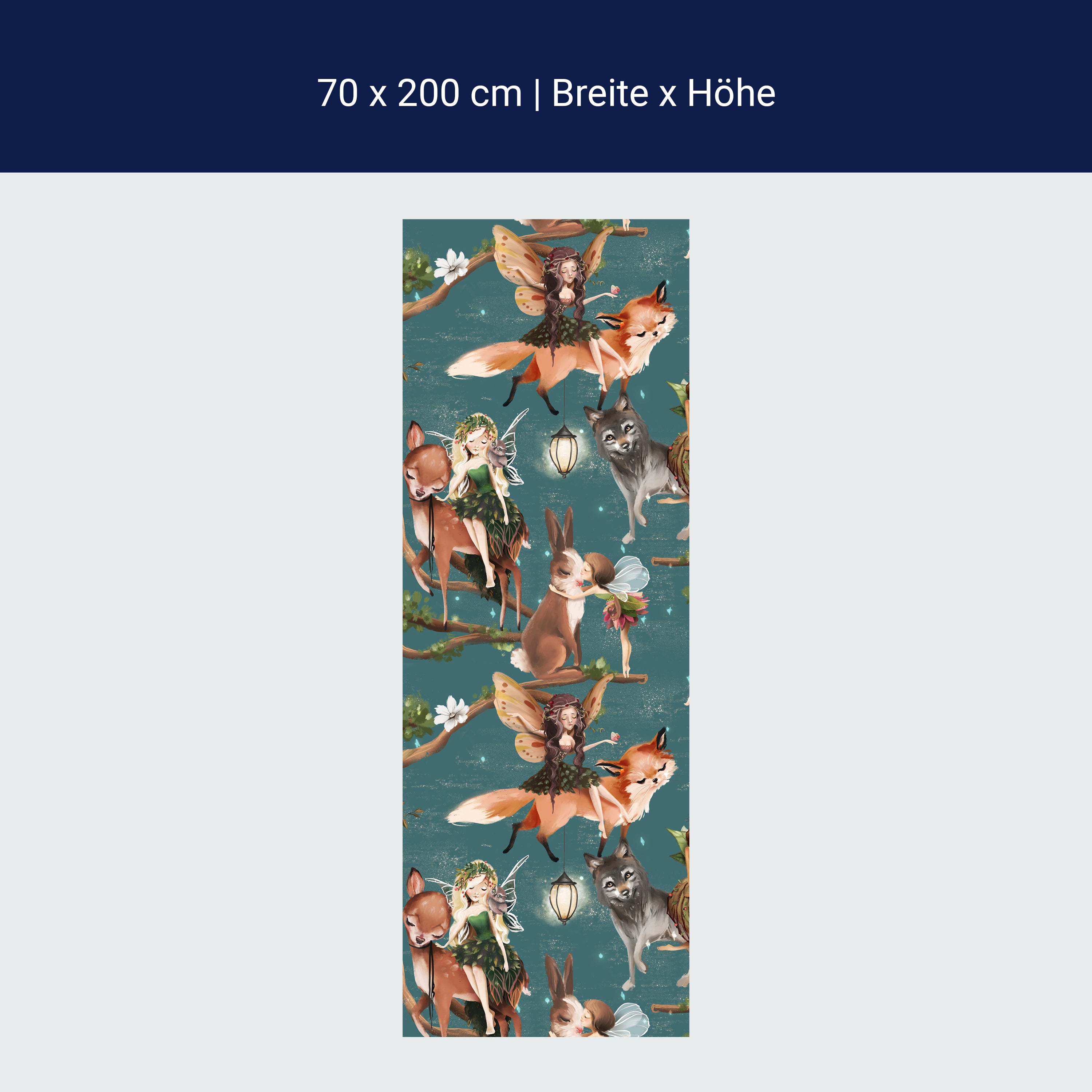 Türtapete Märchen Tiere & Elfen, Wolf, Reh, Elfe M1261