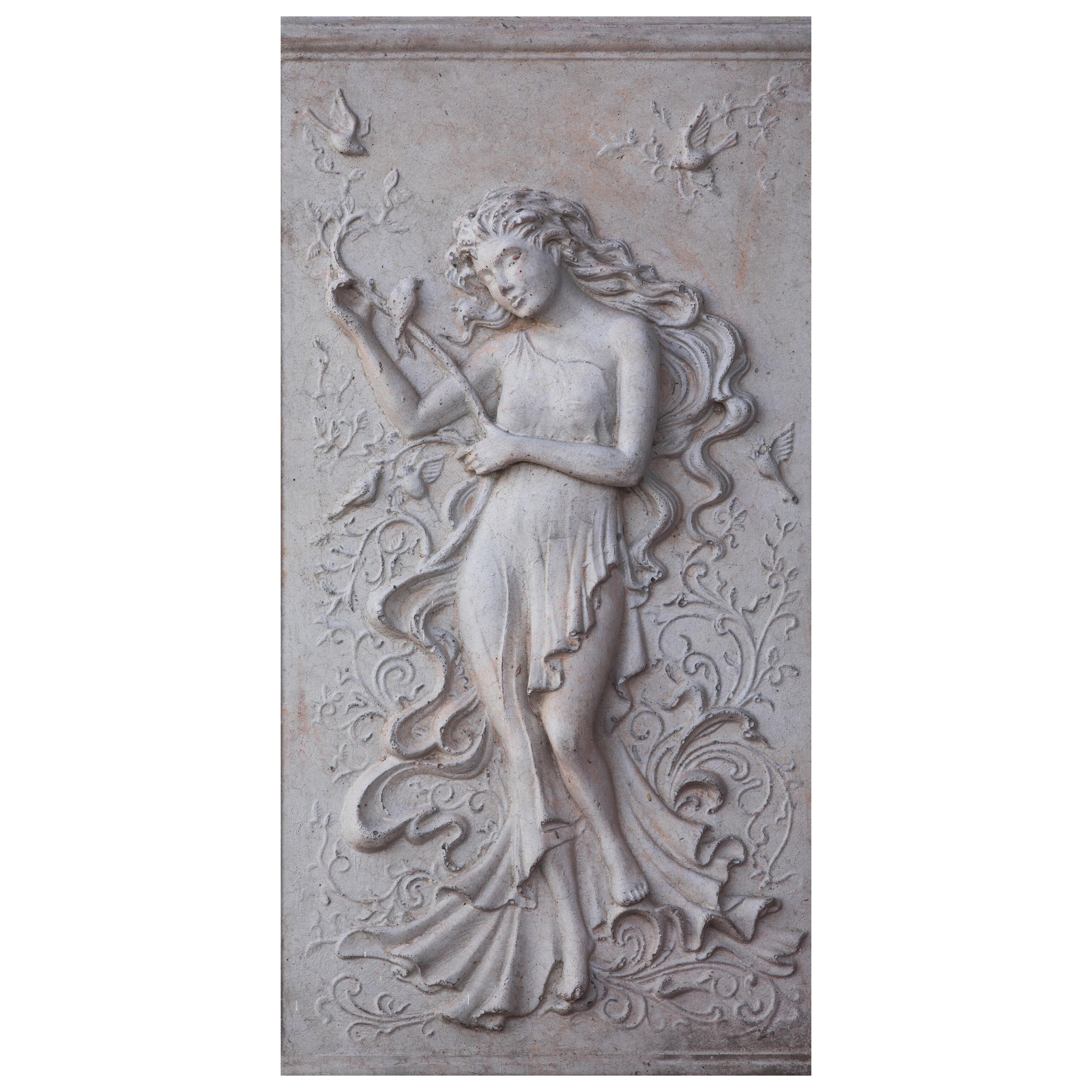 Türtapete Frau & Vögel Figur, Wandbild, Stein M1318 - Bild 2