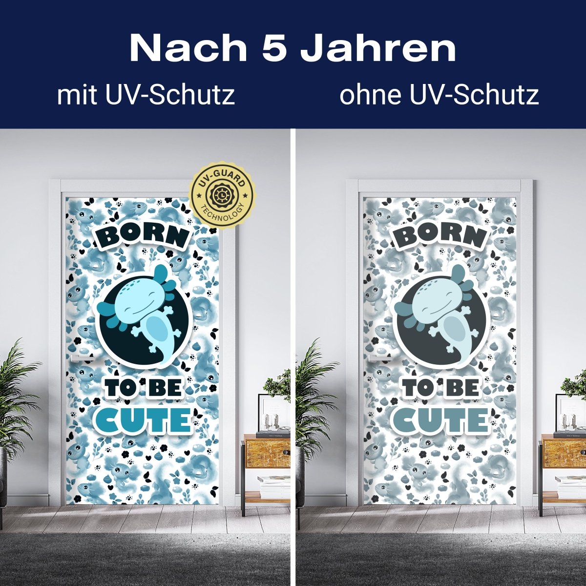 Türtapete süße blaue Axolotl M1525 - Bild 4