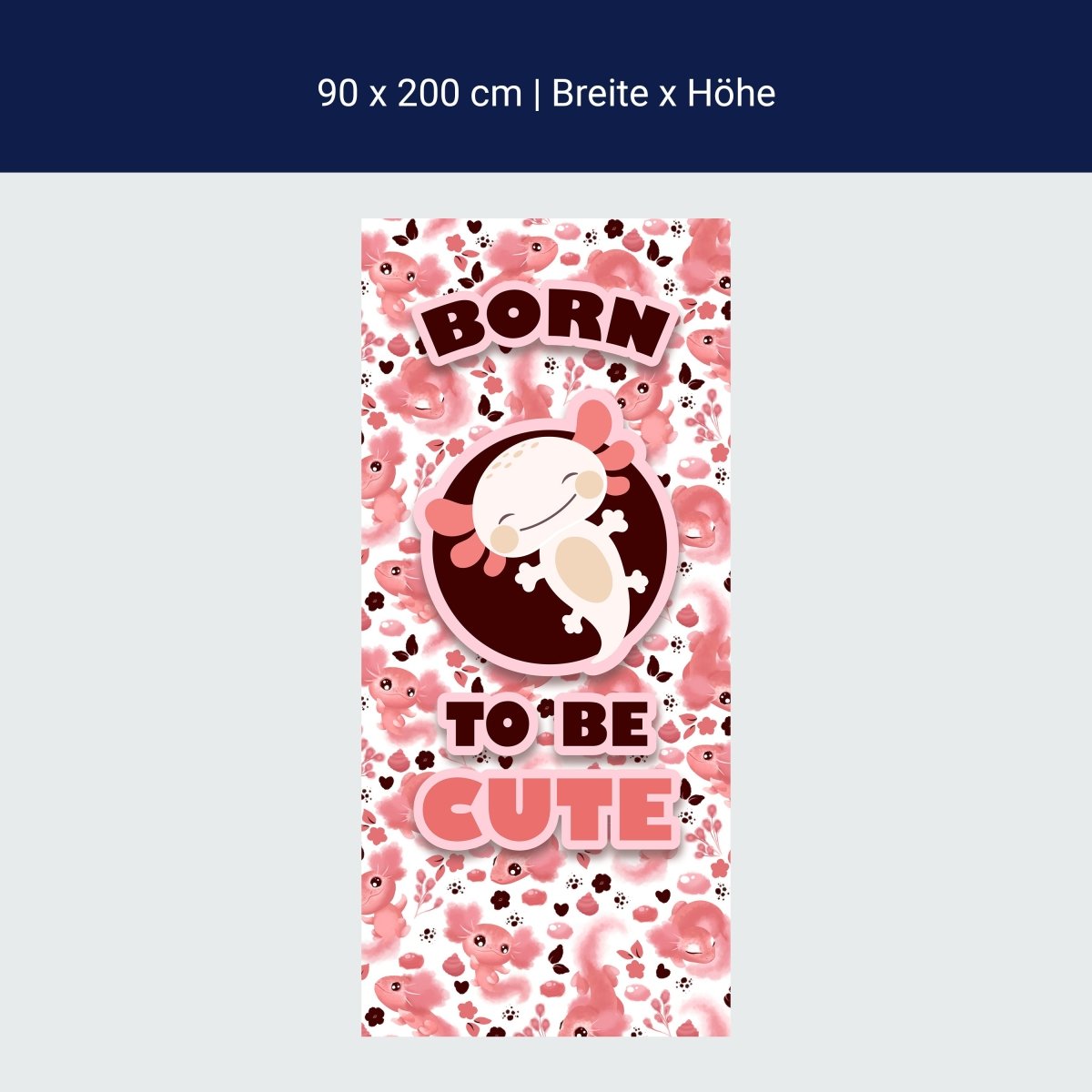 Türtapete süße rosa Axolotl M1526