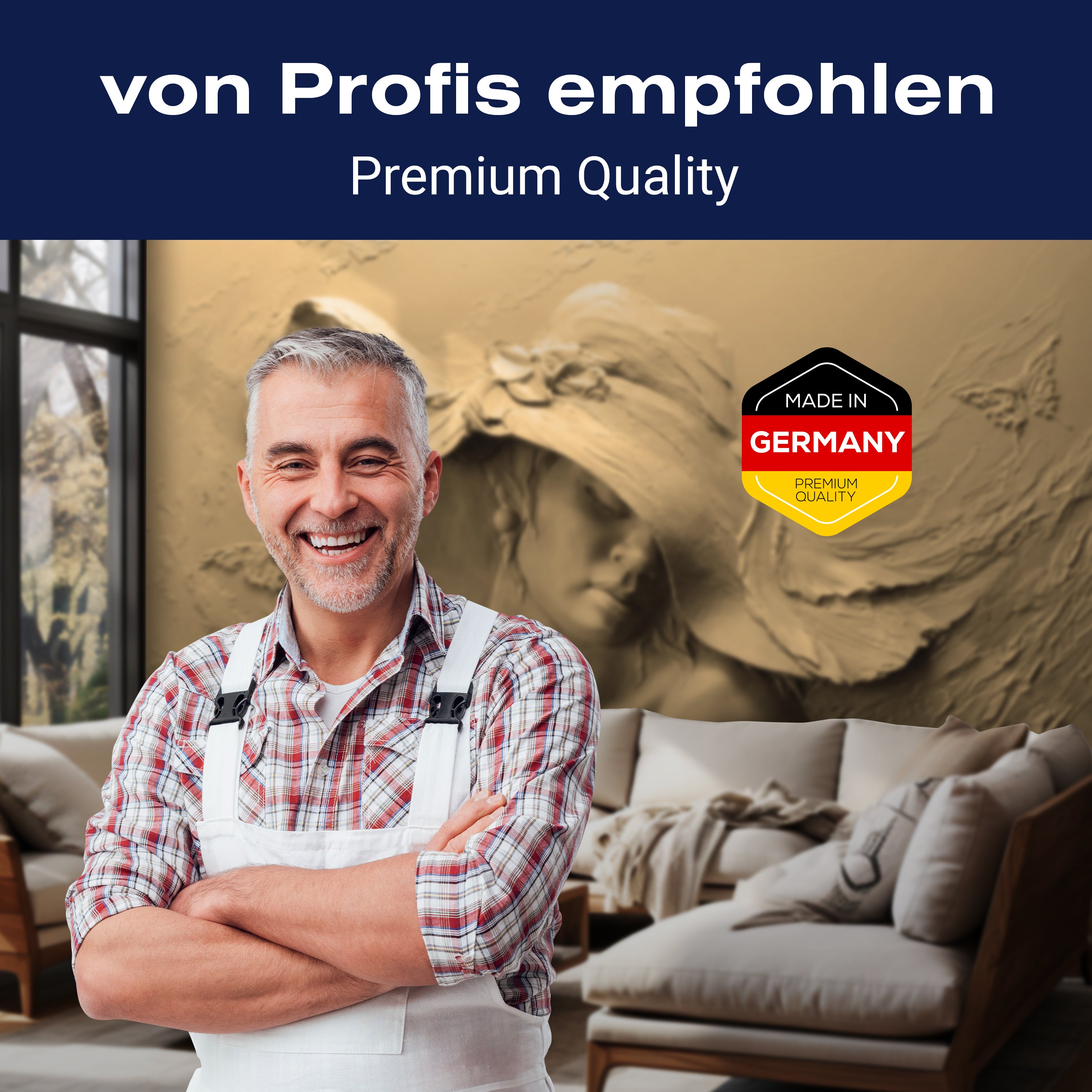 Fototapete sepia Skulptur Frau Schmetterlinge Gips M5265 - Bild 5