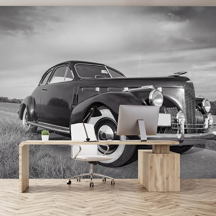 Fototapete Oldtimer in Schwarz Weiß M5895 - Bild 1