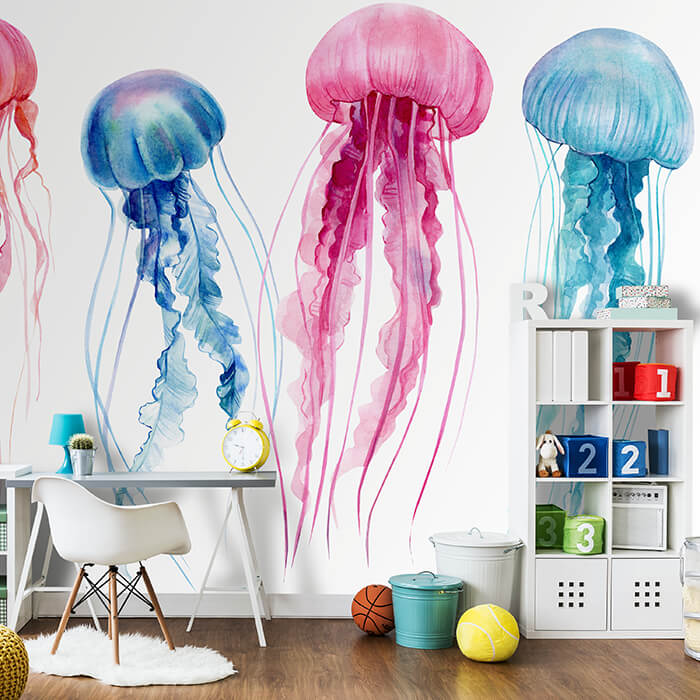 Fototapete Quallen Aquarell Bunt M5915 - Bild 1