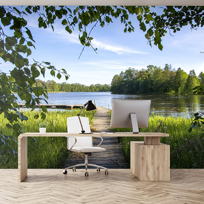 Fototapete See Weg Wald M6472 - Bild 1