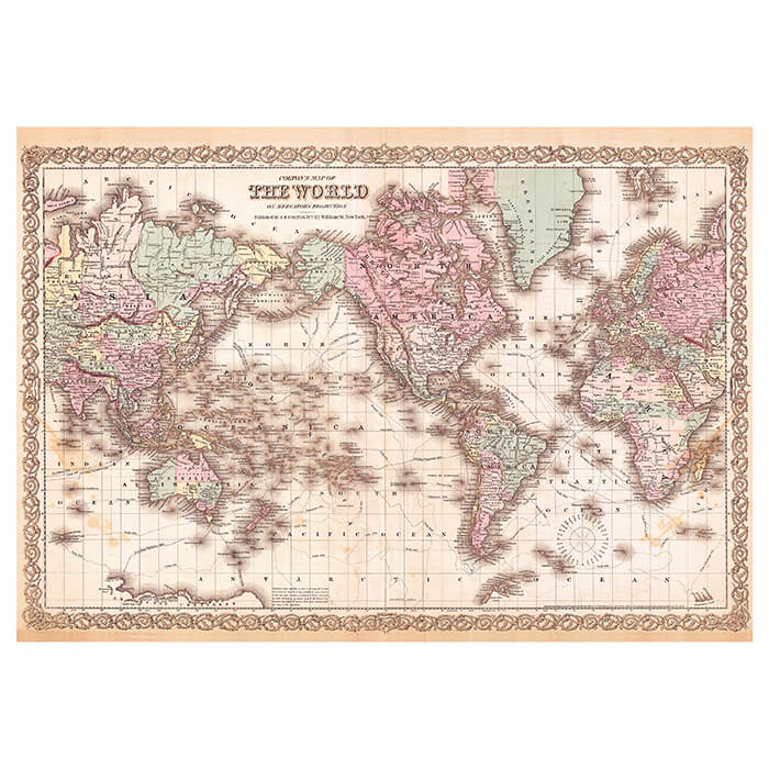 Fototapete Vintage historische Weltkarte M6646 - Bild 2