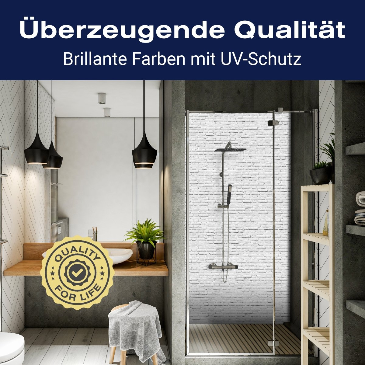 Duschwand weisser Backstein M0050 entdecken - Bild 2