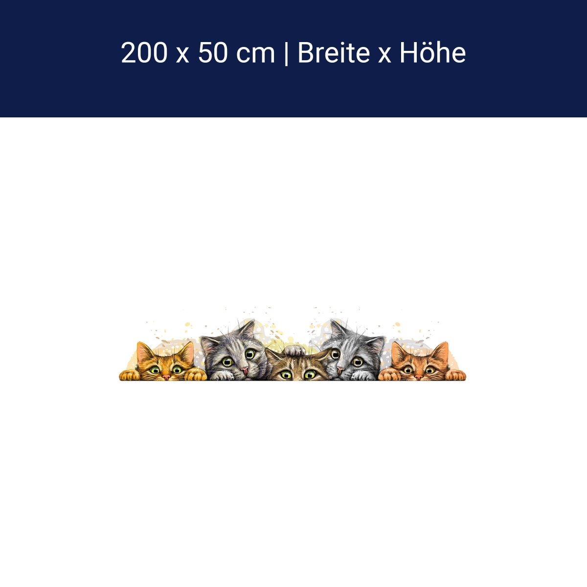 Panorama-Fototapete Katzen Illustration M0050