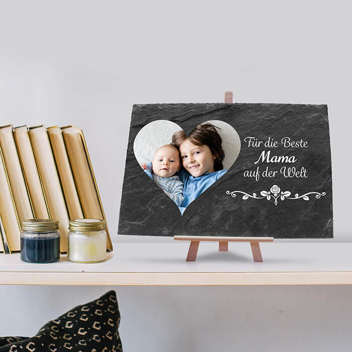 Schiefertafel mit Staffelei Herz Beste Mama M0062 - Bild 4