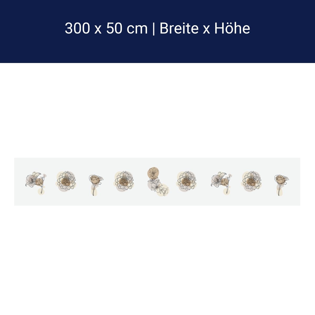 Panorama-Fototapete Grafische Blumen M0071