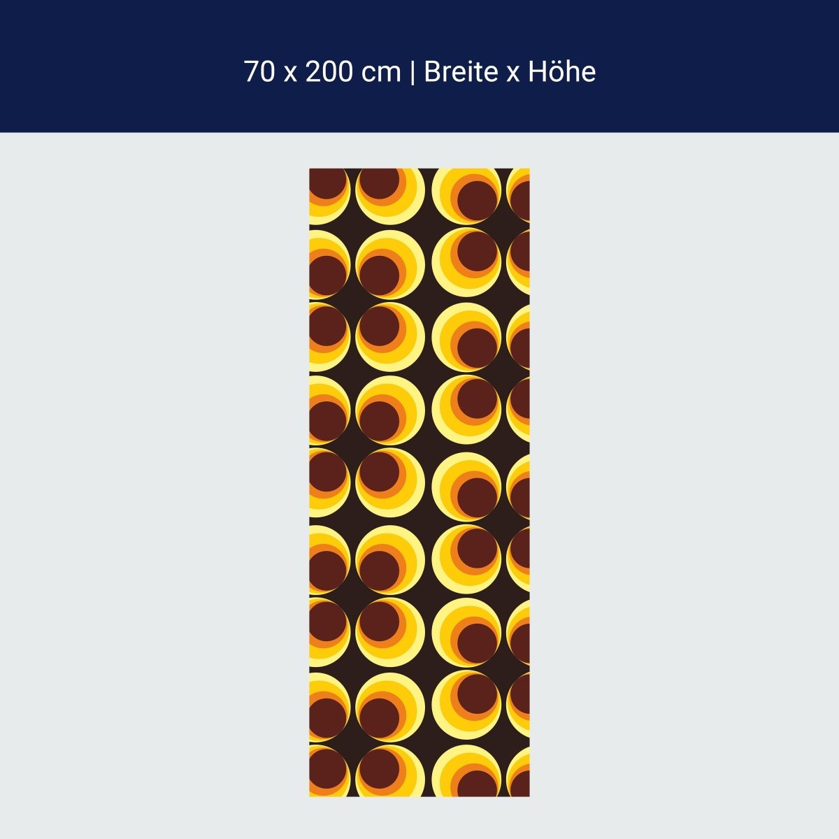 Duschwand Retrokreise Braun Muster M0100