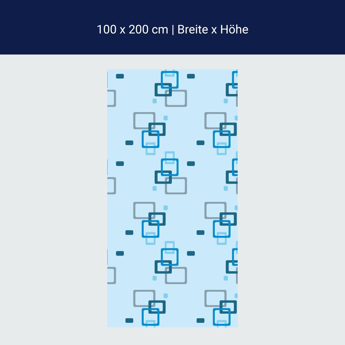 Duschwand Retrokästchen hellblau Muster M0103