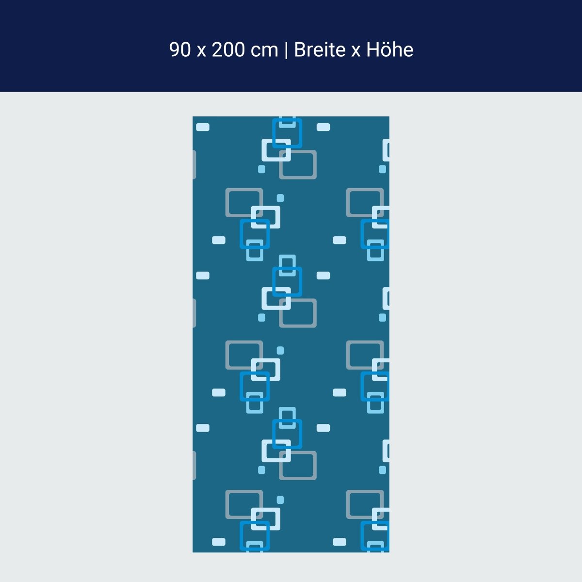 Duschwand Retrokästchen dunkelblau Muster M0104