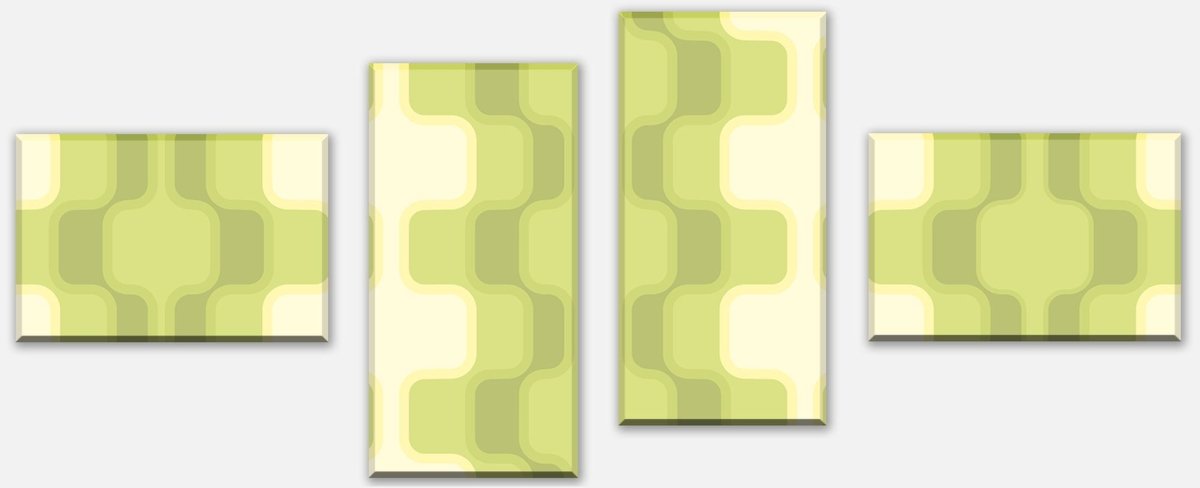 Leinwandbild Mehrteiler Retromuster Grün Muster M0108