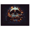 Wandbild Acrylglas Totenkopf, Explosion Schädel, Feuer, Rauch, Silber, Skull M0121