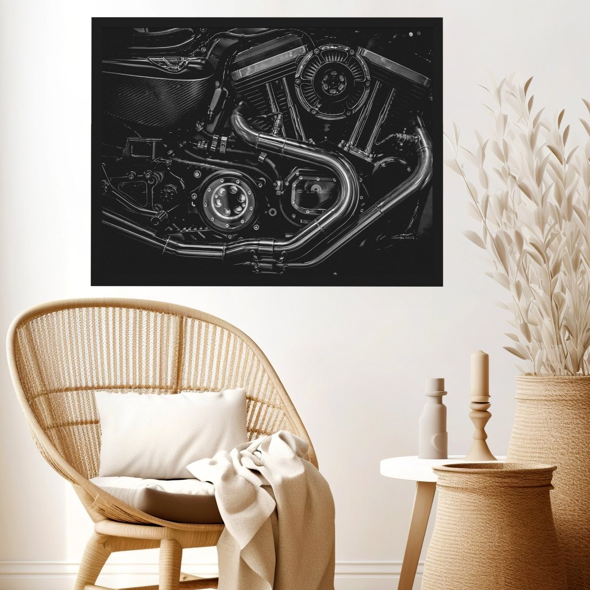 wandmotiv24 Poster, Poster - Motorrad, Motor, schwarz - M0278 - Bild 3