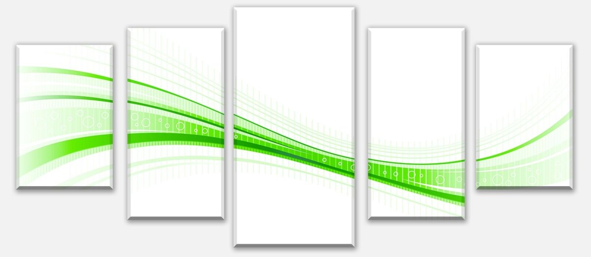 Leinwandbild Mehrteiler Grüne Welle M0313 entdecken - Bild 1