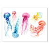 Leinwandbild Maritim, Querformat, Quallen bunt, Aquarell Gemälde M0399