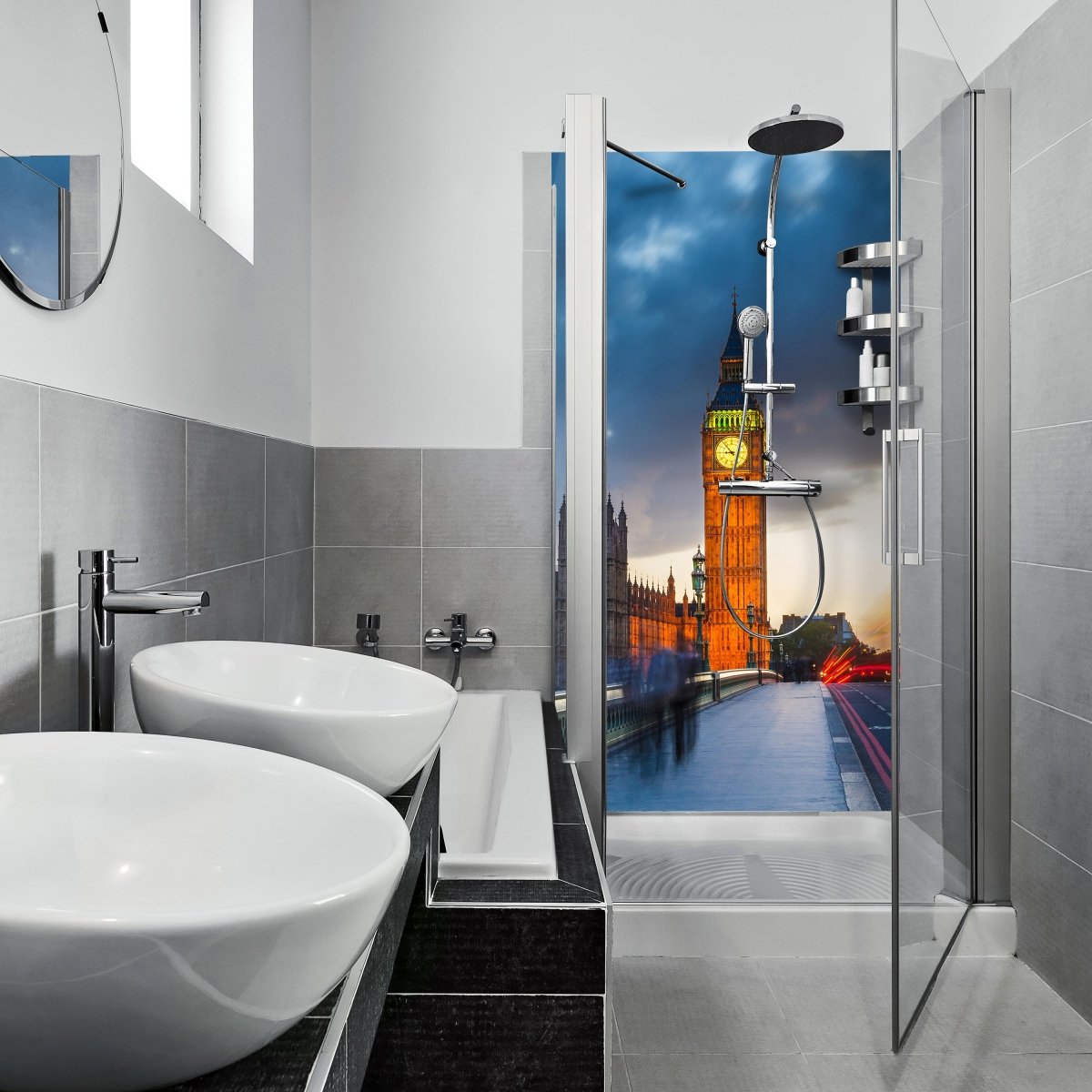 Duschwand Big Ben bei Nacht M0443 entdecken - Bild 1