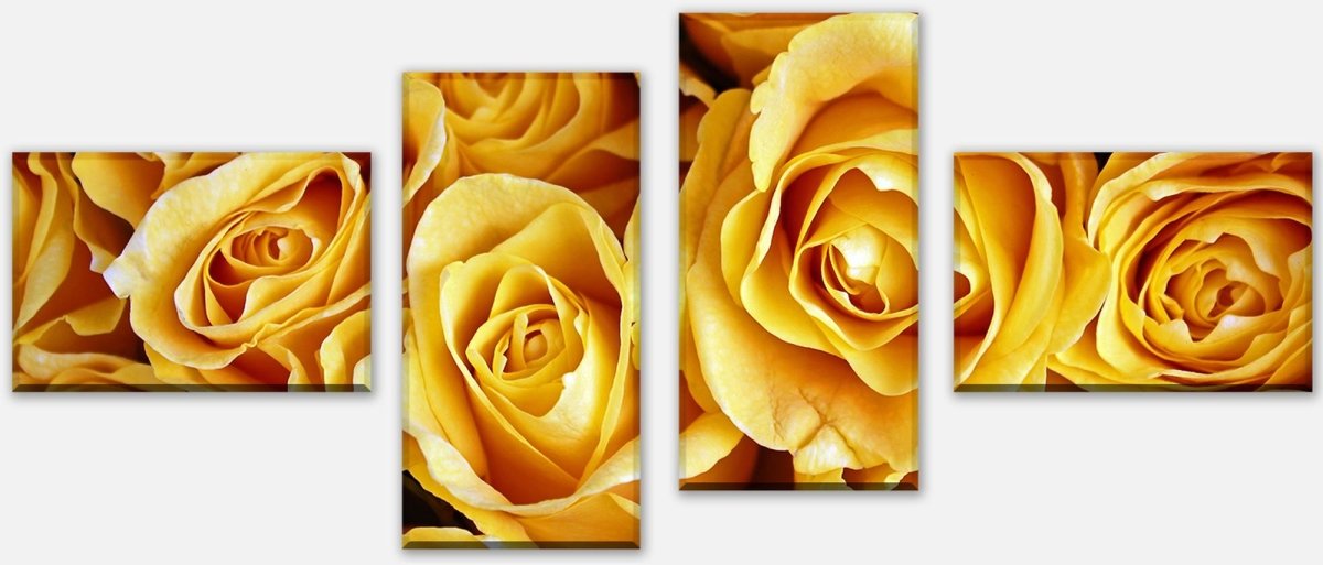 Leinwandbild Mehrteiler Gelbe Rosen M0462