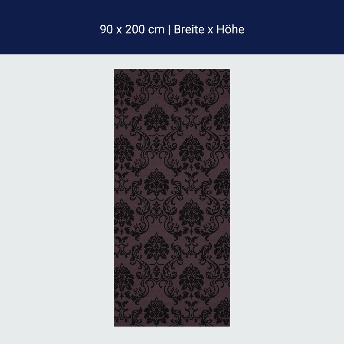 Duschwand Barockmuster Schwarz M0464