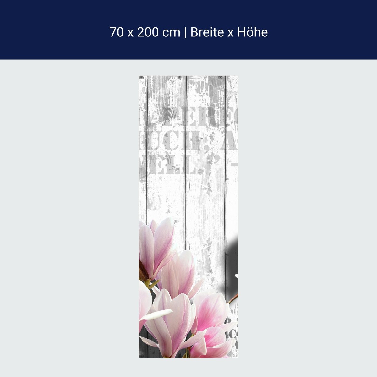 Duschwand Holz rosa Blüten M0540