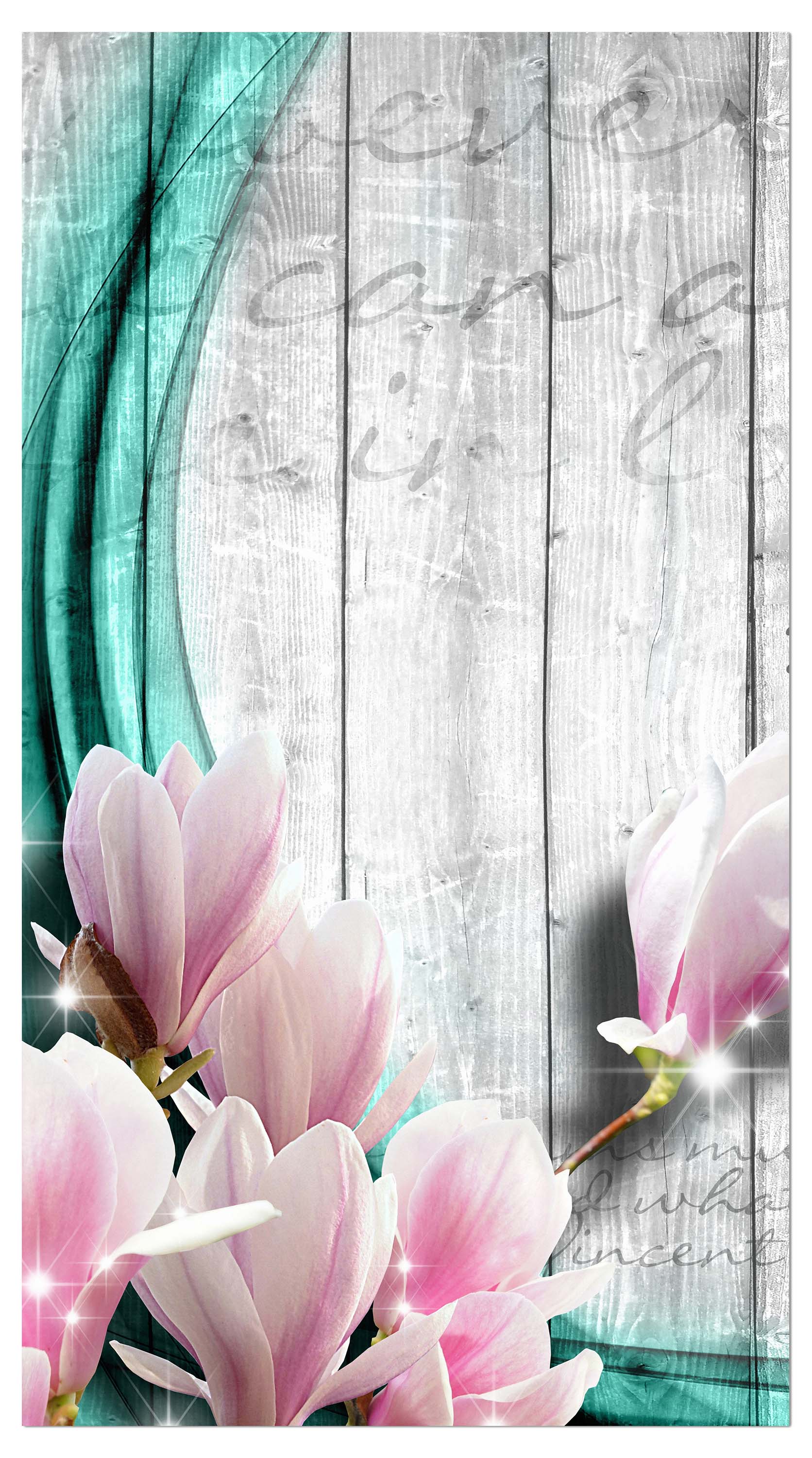 Garderobe Holz Blüten türkis M0541 entdecken - Bild 4