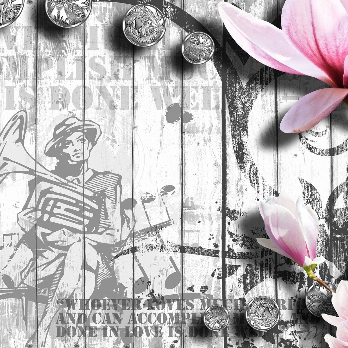 Beistelltisch Musik Style Blüten Rosa M0547 entdecken - Bild 2