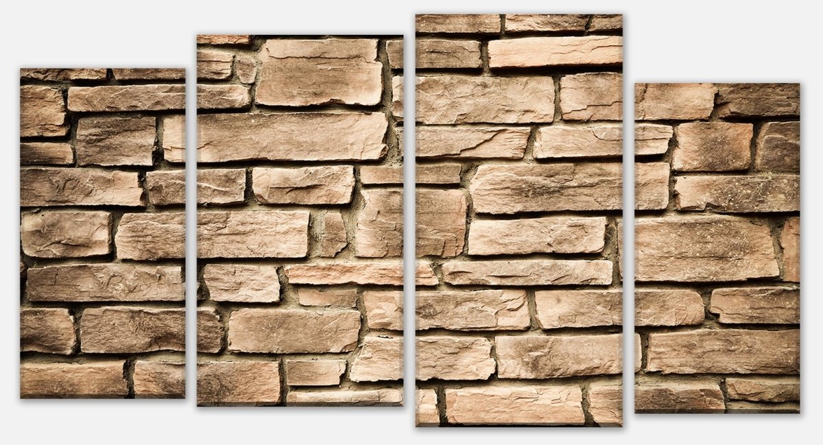 Leinwandbild Mehrteiler Steinmauer M0565
