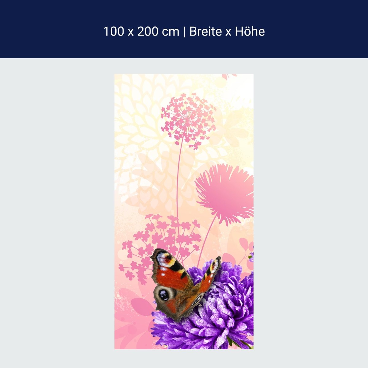 Duschwand Schmetterlinge M0579