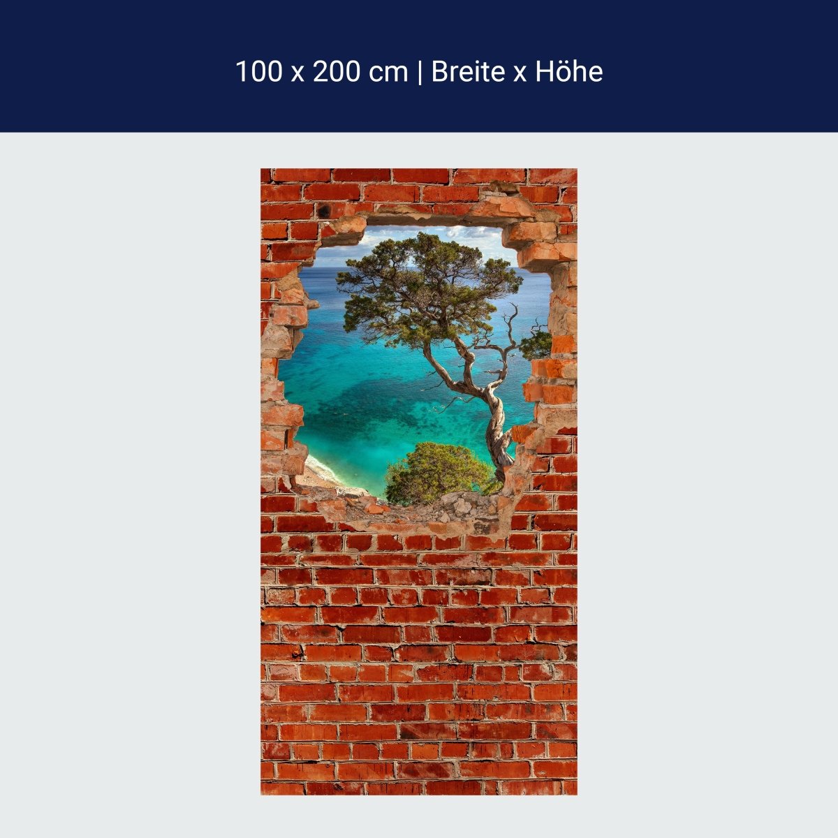 Duschwand Alter Baum Sardinien - Roter Backstein M0610